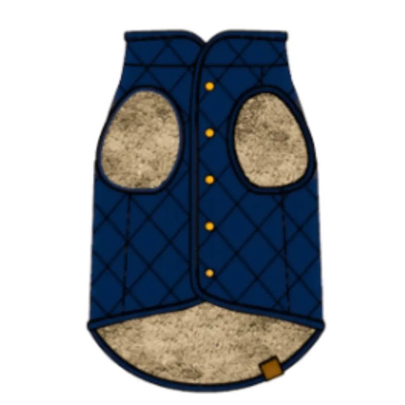 Navy Sherpa Lined Reversible Dog Jacket