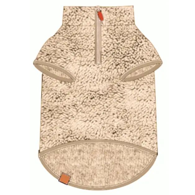 Latte Quarter Zip Sherpa Dog Jacket