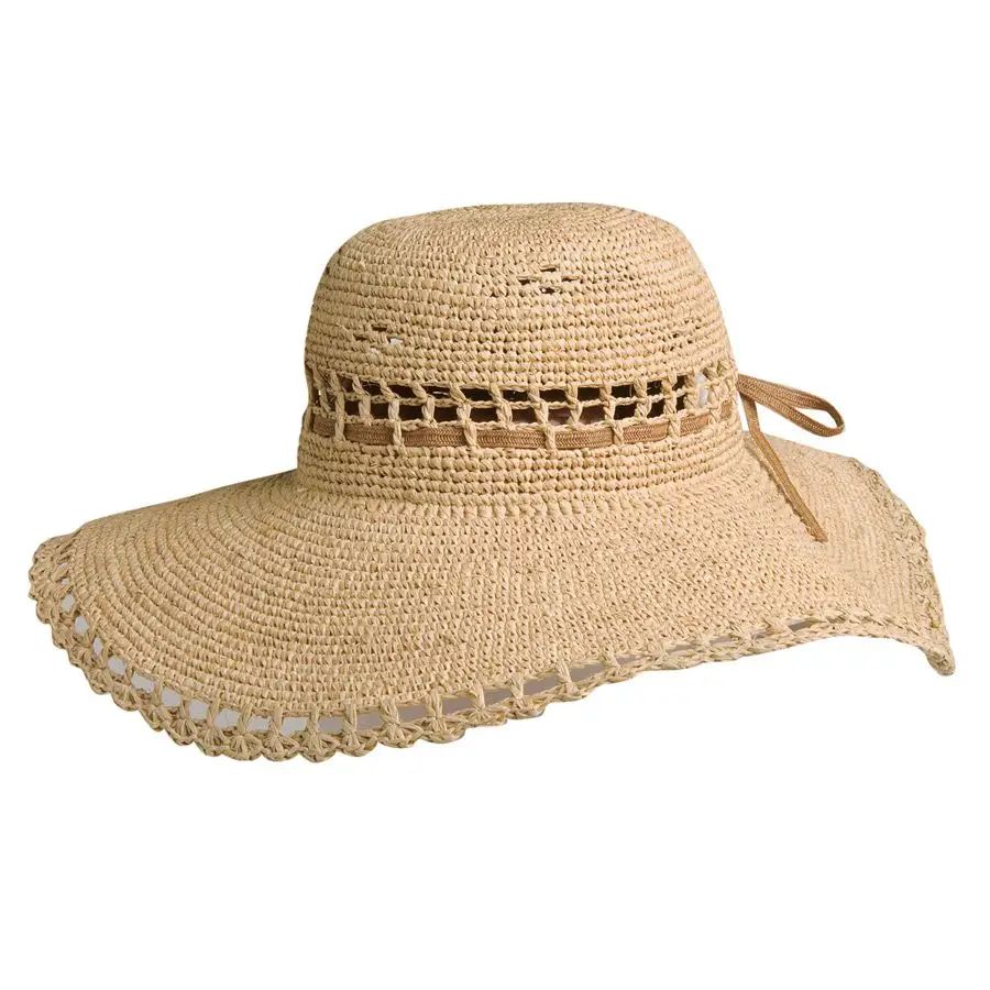 Amy Summer Raffia Wide Brim Sun Hat Crushable