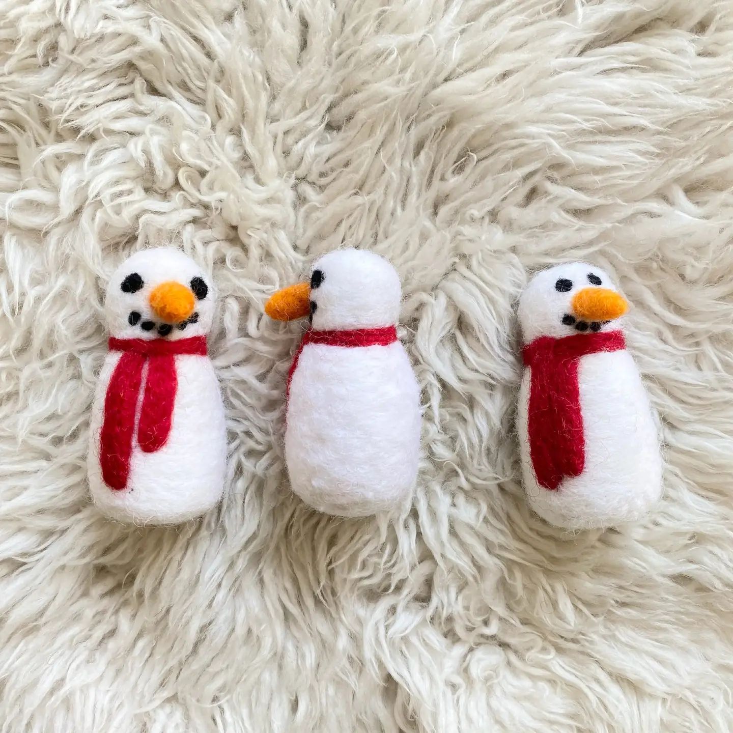 Felt Snowman with Red Scarf