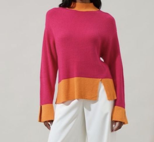 Paula Colorblock Wide Sleeve Sweater