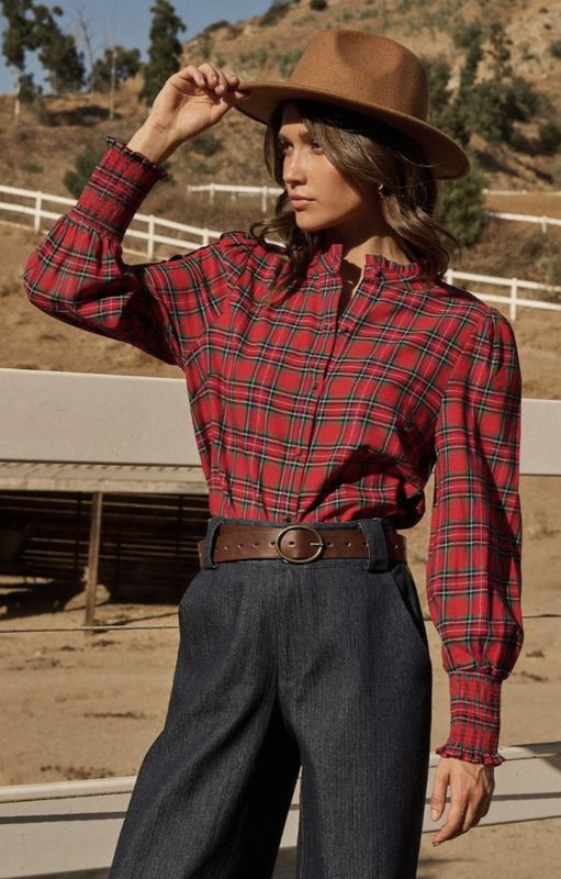 Chapman Plaid Button Down Top