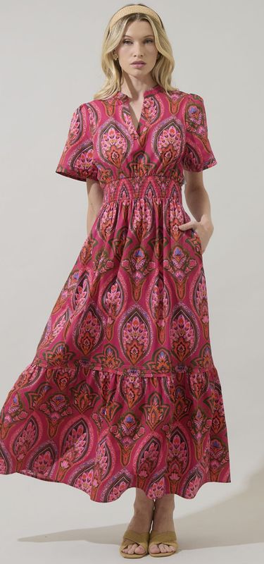 Azura Paisley Belraj Poplin Maxi Dress