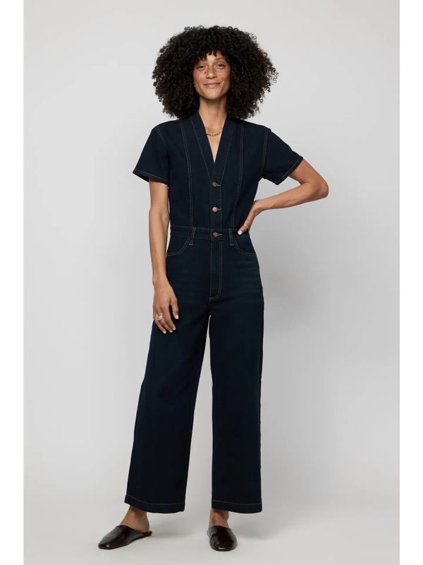 Ashby S/S Denim Jumpsuit, Faded Black
