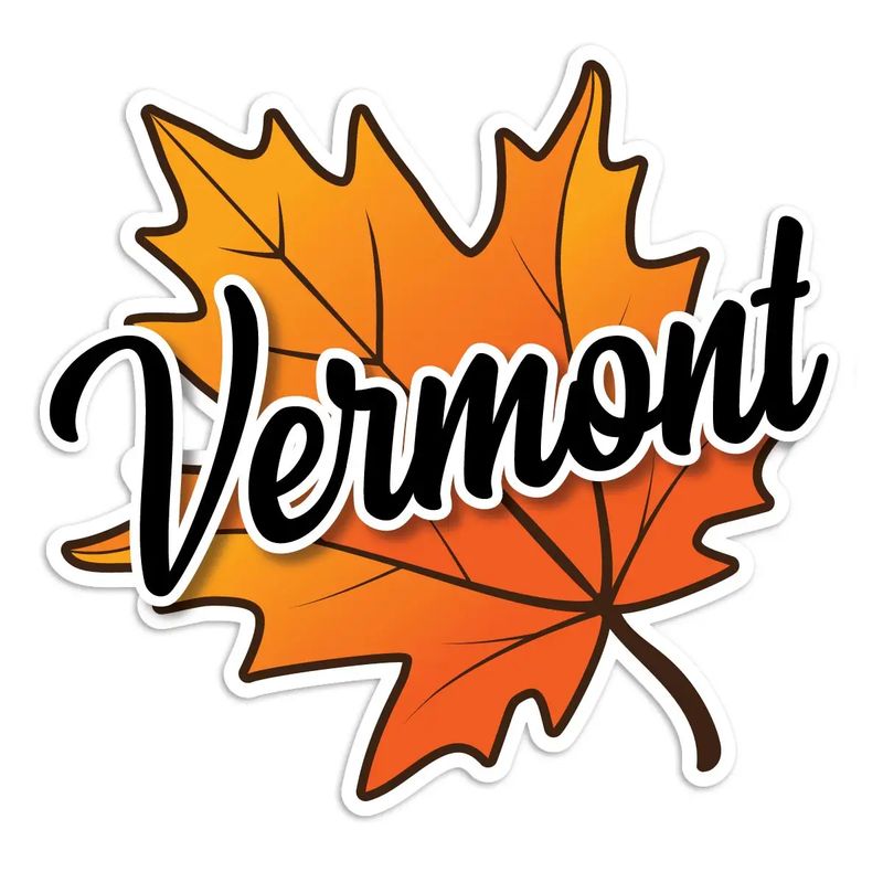 Vermont Leaf Die Cut Vinyl Sticker