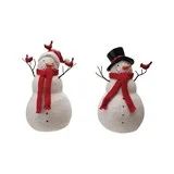 Resin Snowman with Birds, Multi Color