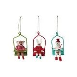 Handmade Wool Felt Animal in Chair Lift, Multi Color