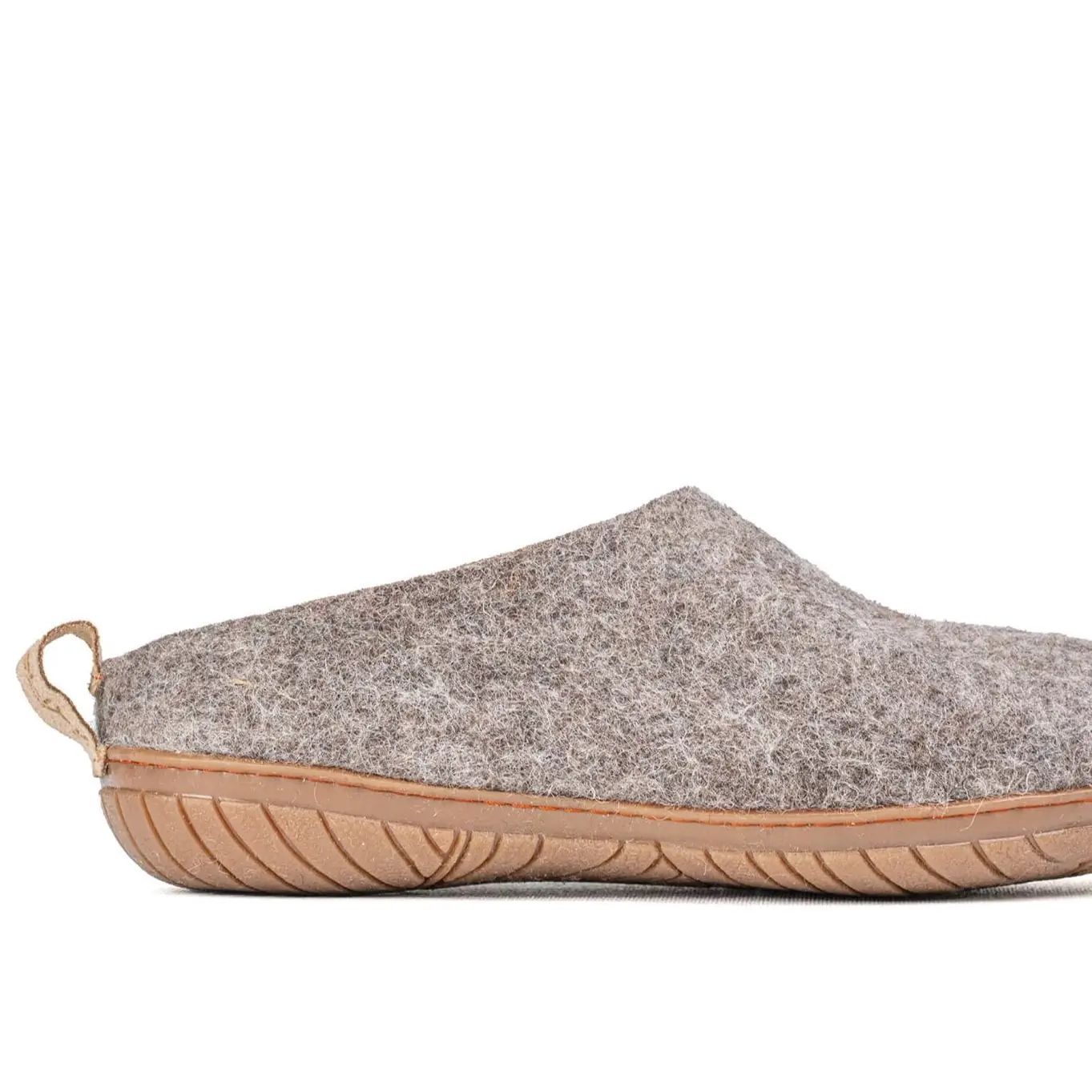 Outdoor Open Heel Slippers with Leather Sole