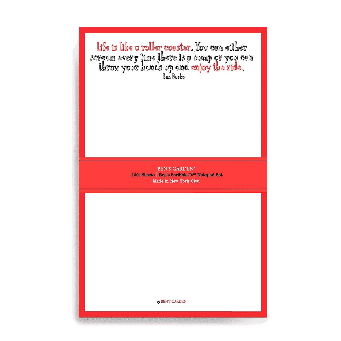 Life Is Like A Roller Coaster Scribble Notepad, Set/ 2