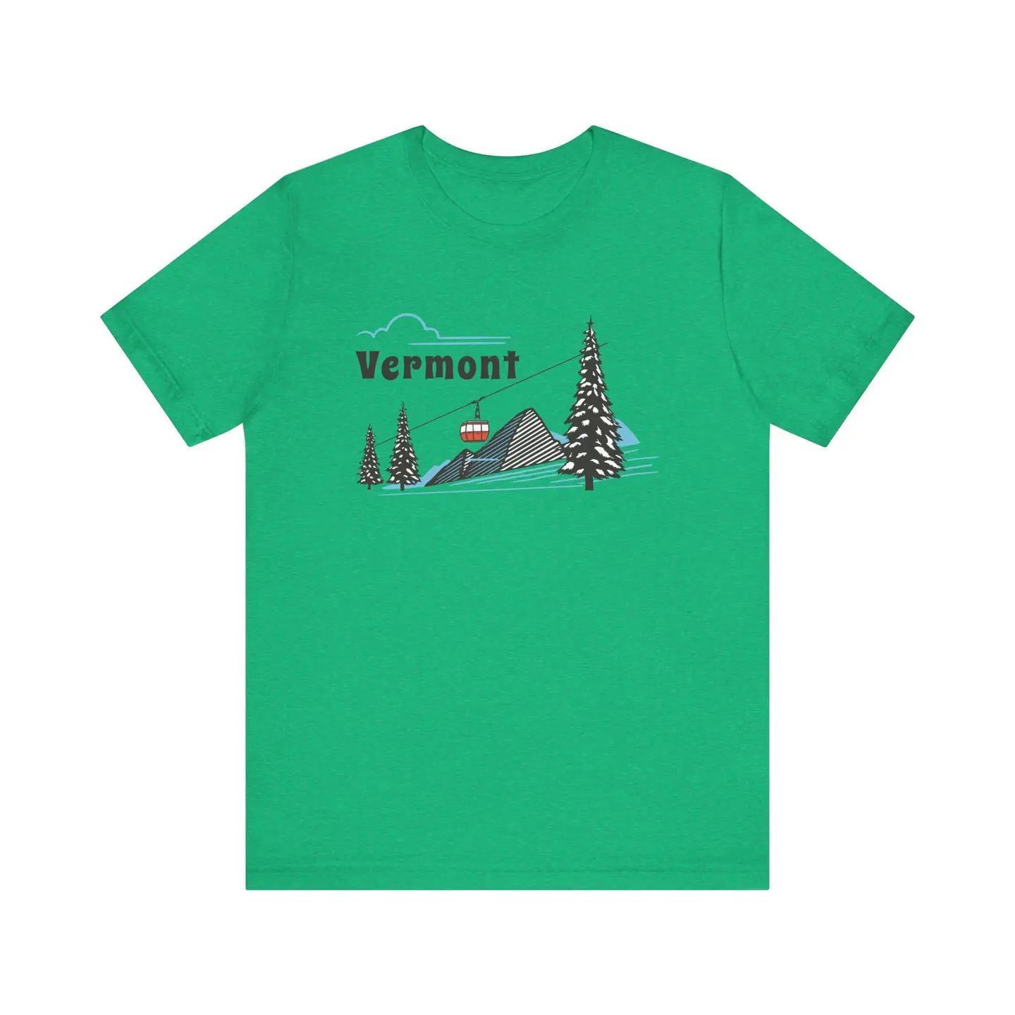 Vermont T-Shirt - Retro Ski Mountain Gondola