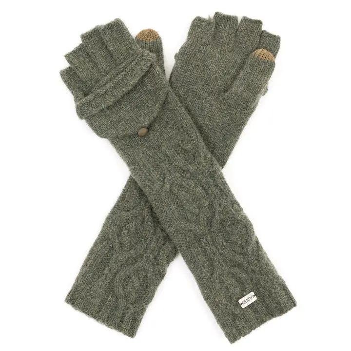 Cashmere Cable Pop-Top Tech Gloves