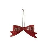 Metal Bow Ornament "Merry and Bright"