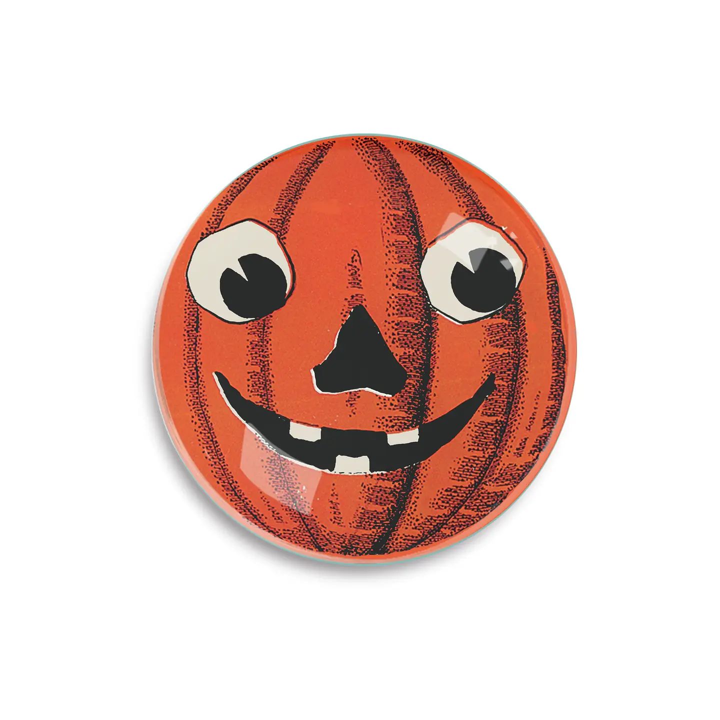 Peekaboo Pumpkin Decoupage Glass Tray