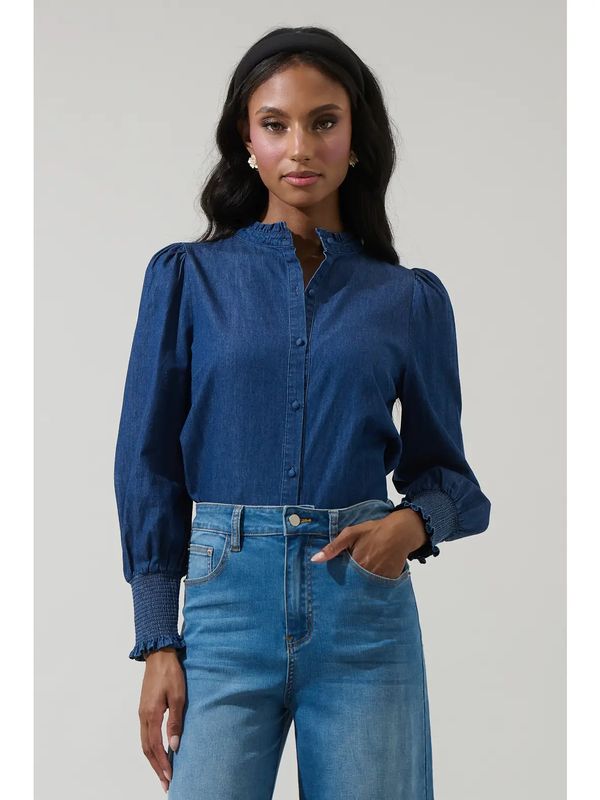 Haysville Denim Button Down Top