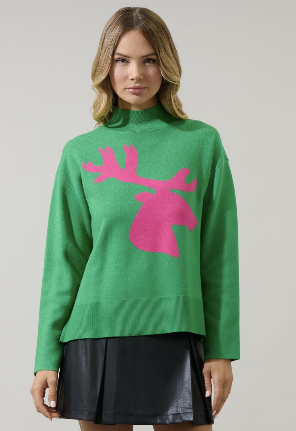 Milly Moose Mock Neck Sweater