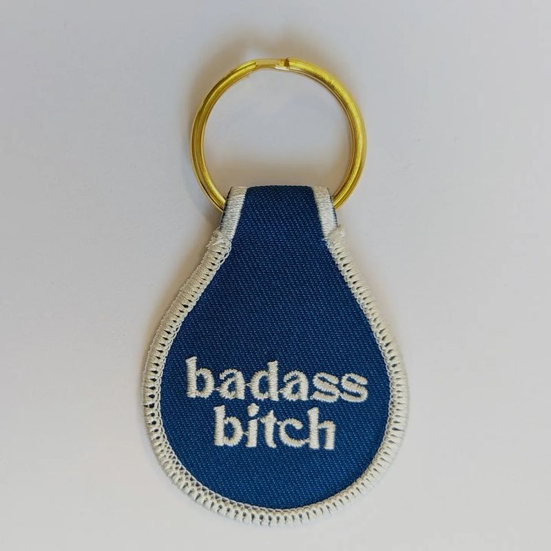 Badass Bitch Embroidered Key Tag