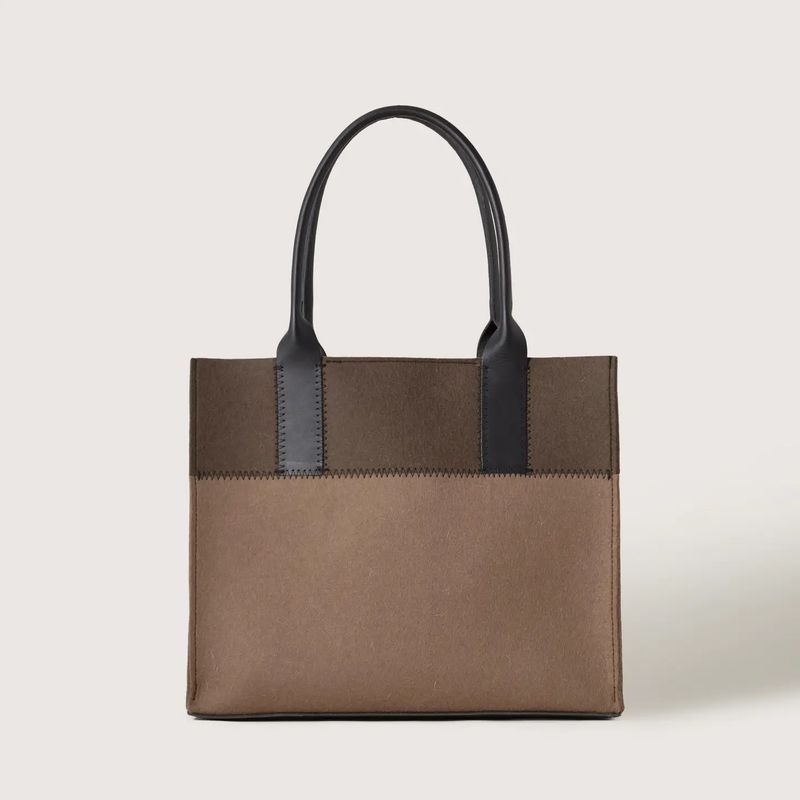Jaunt Merino Wool Tote - Cumin / Tobacco Black