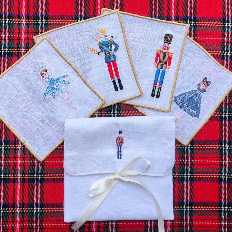 Christmas Nutcracker & Snow Queen Cocktail Napkins S/4