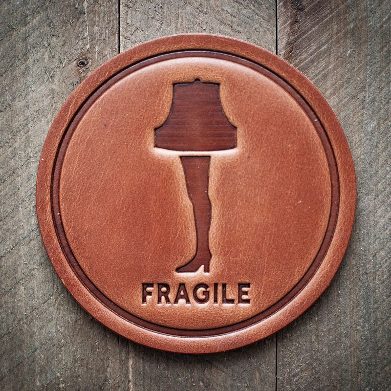 Fragile Leather Coaster