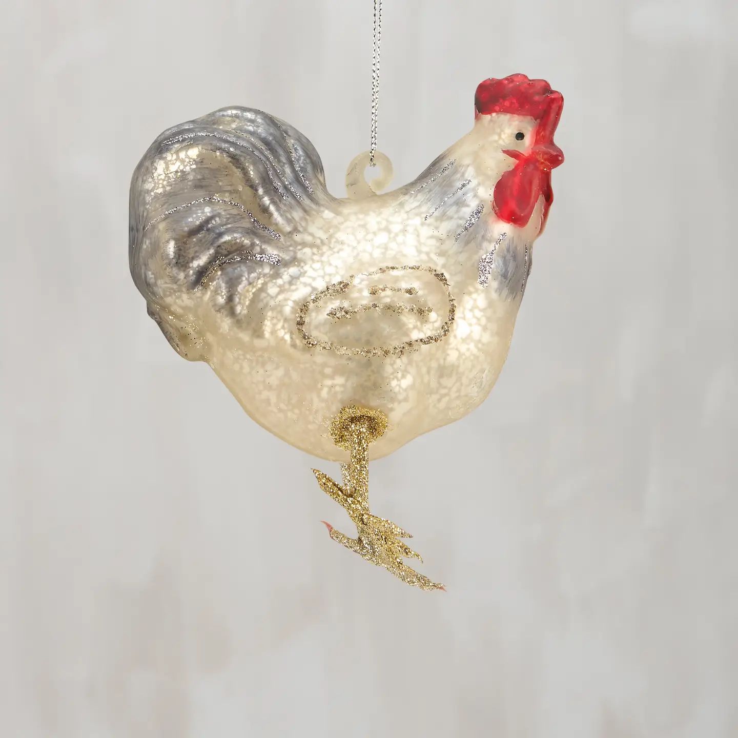 Rooster Glass Ornament