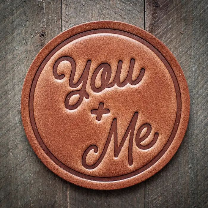 You & Me Leather Coaster