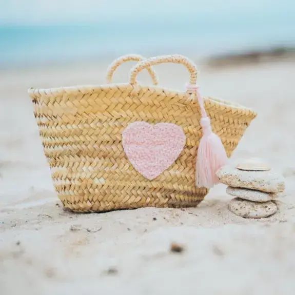 Straw Basket w/ Heart