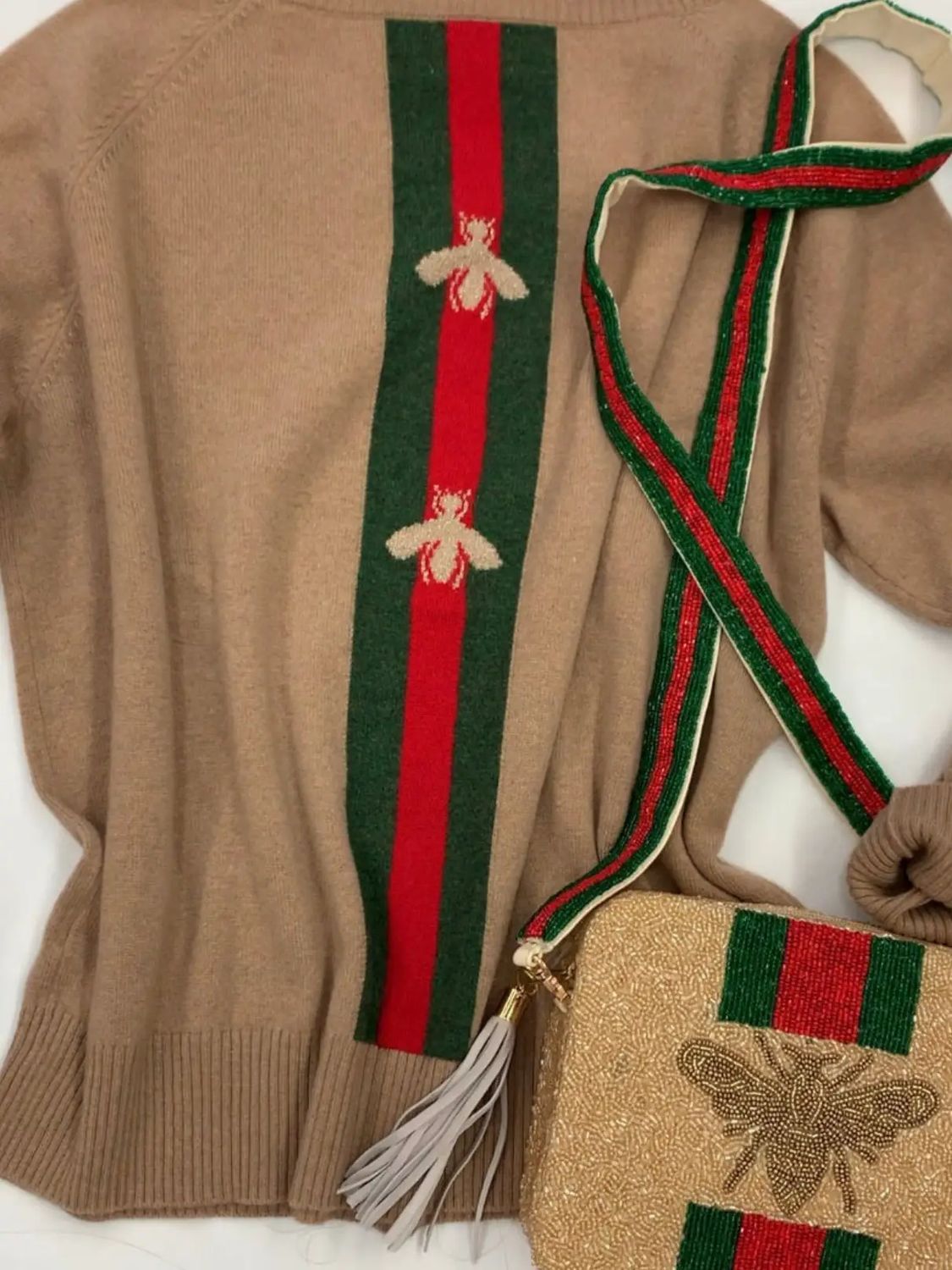 100% Cashmere Bee Stripe