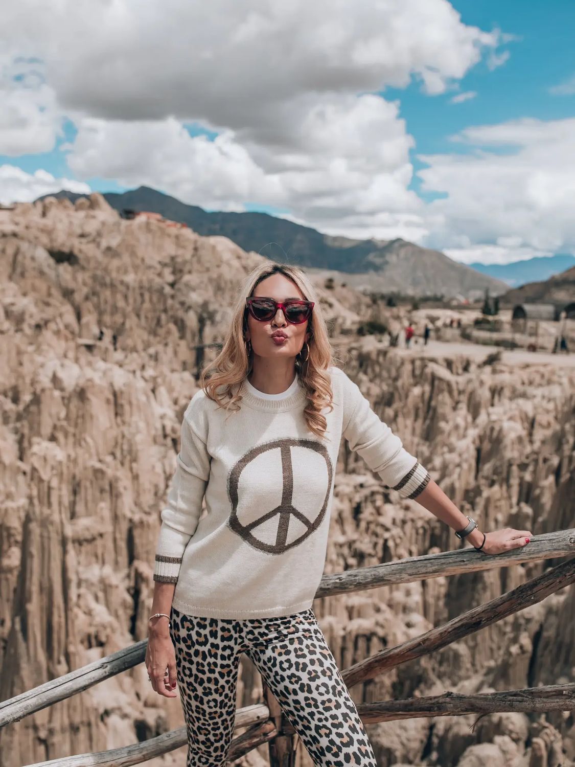 Baby Alpaca Wool Sweater White Peace