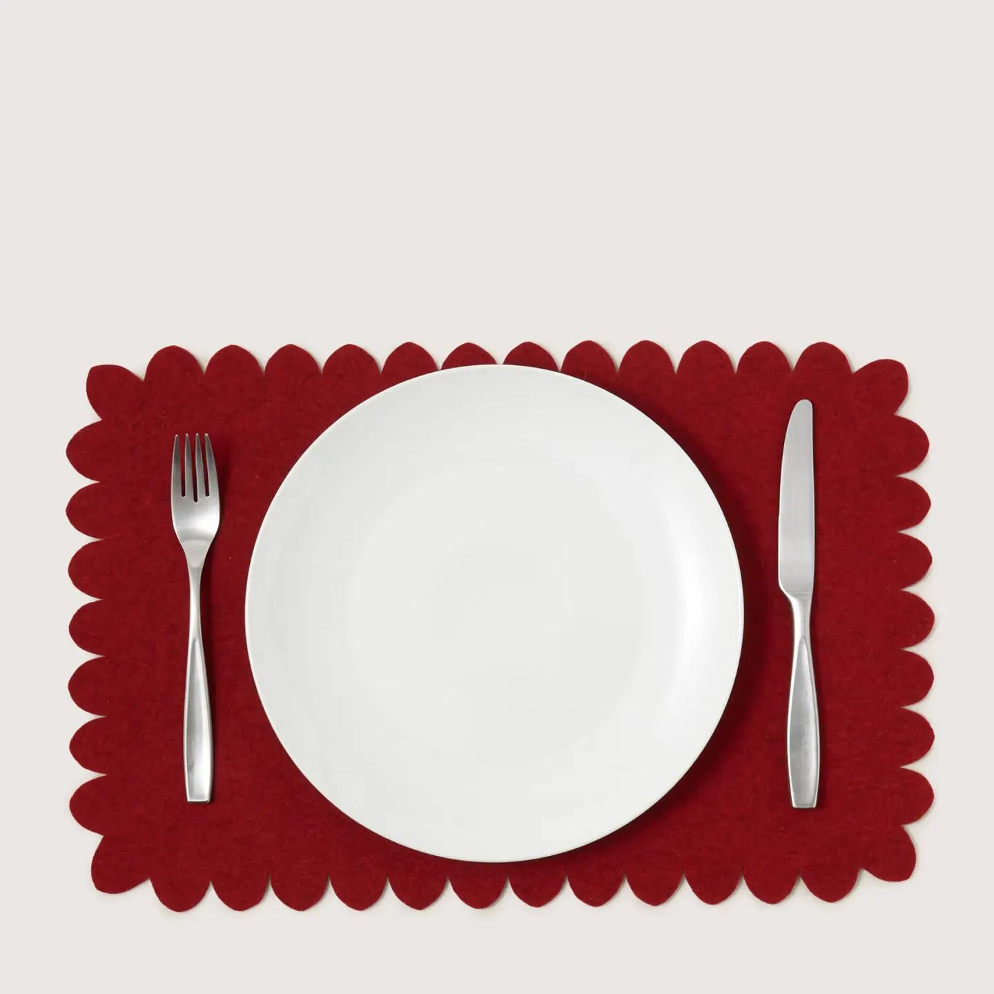 Crest Merino Wool Placemat - Cherry
