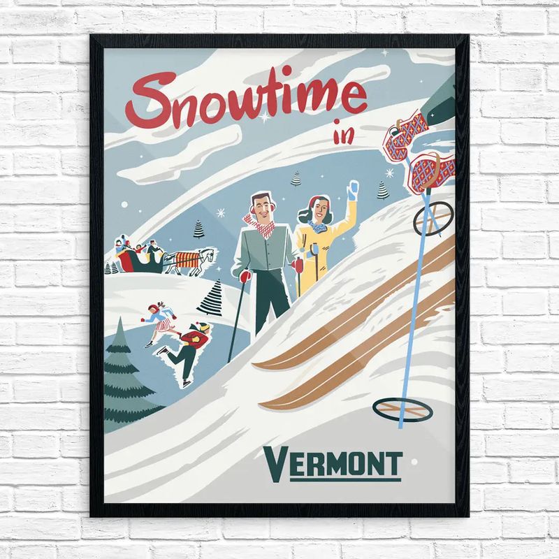 11 X 14 Snowtime in Vermont Framed