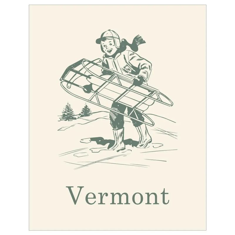 2.5 X 3.5 Vermont Boy & Sled Magnet