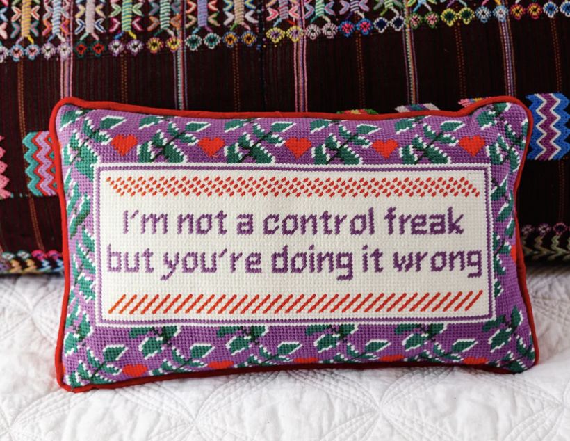 Control Freak Needlepoint Pillow