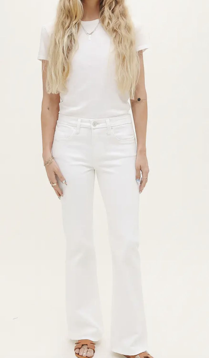 Stanley Mid Rise Bootcut Jean, Optic White