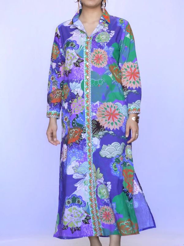 Seraphina Shirt Dress Purple Blue