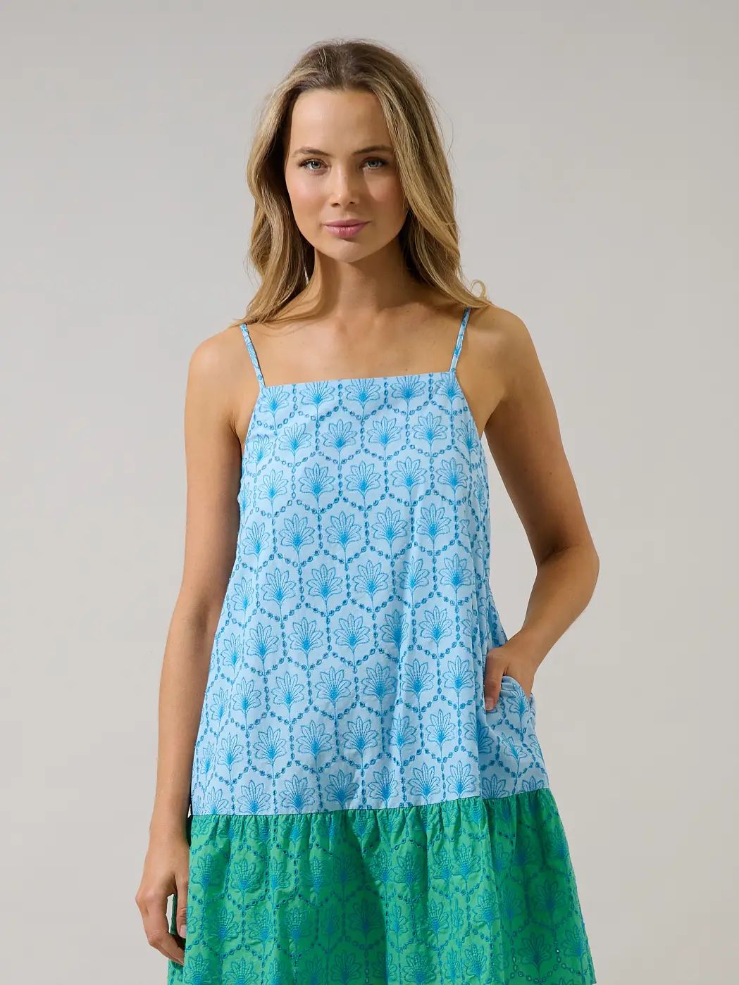 Jenny Shift Mini Dress Mirada Eyelet