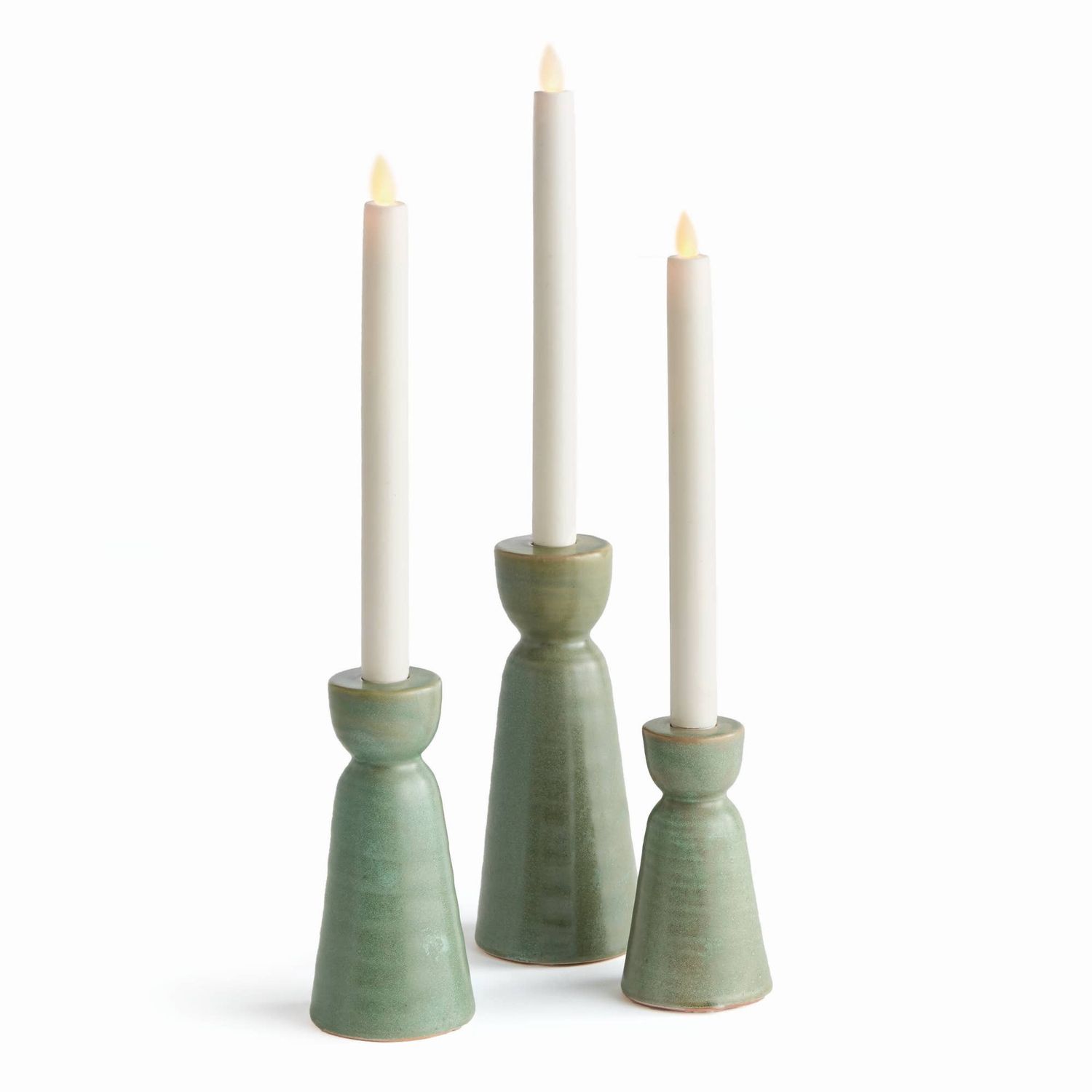Libbey Taper Holders, Green, Color: Green