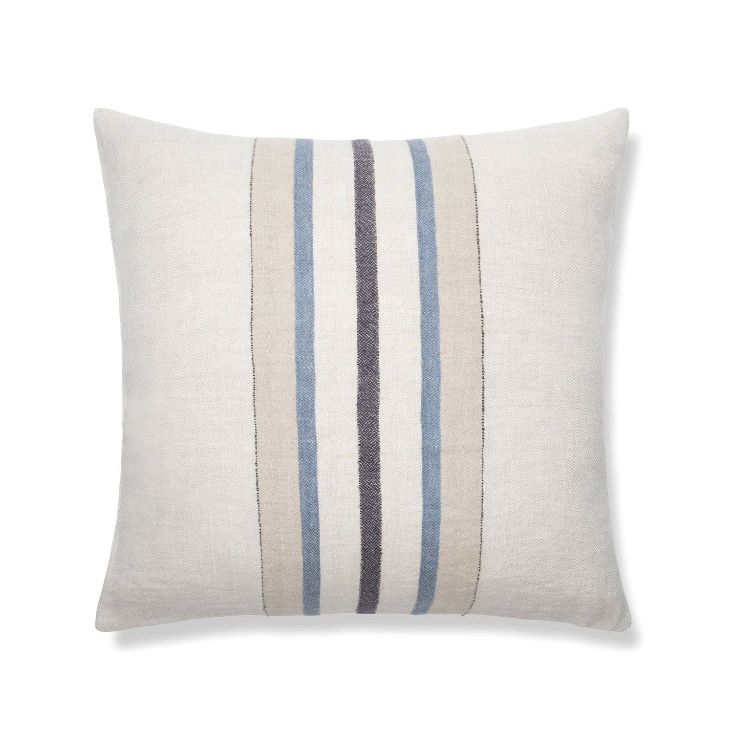 Bruges Stripe Cushion Cover Natural Blue 22"x 22"