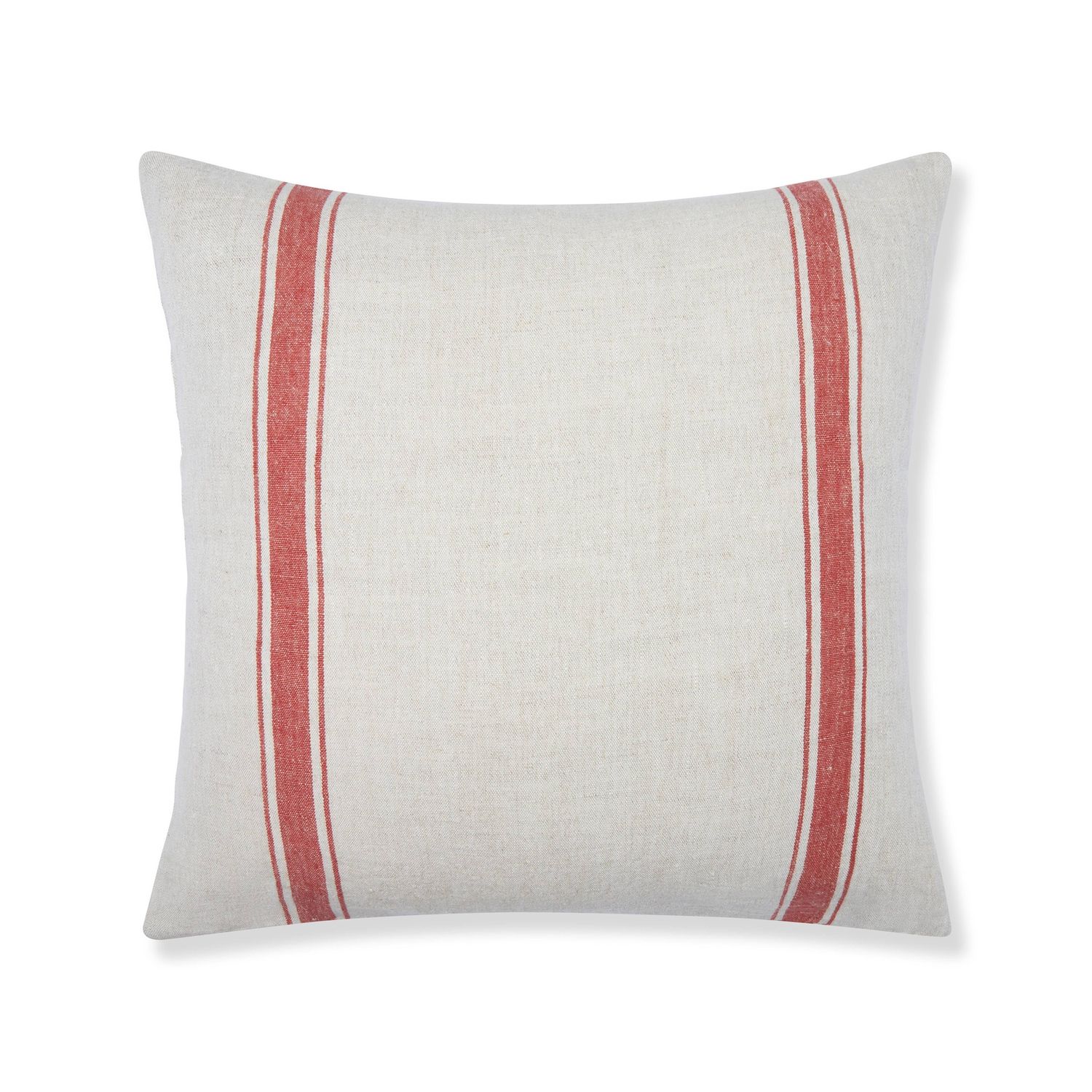 Marseille Stripe Cushion Cover Red Natural 22"x22"