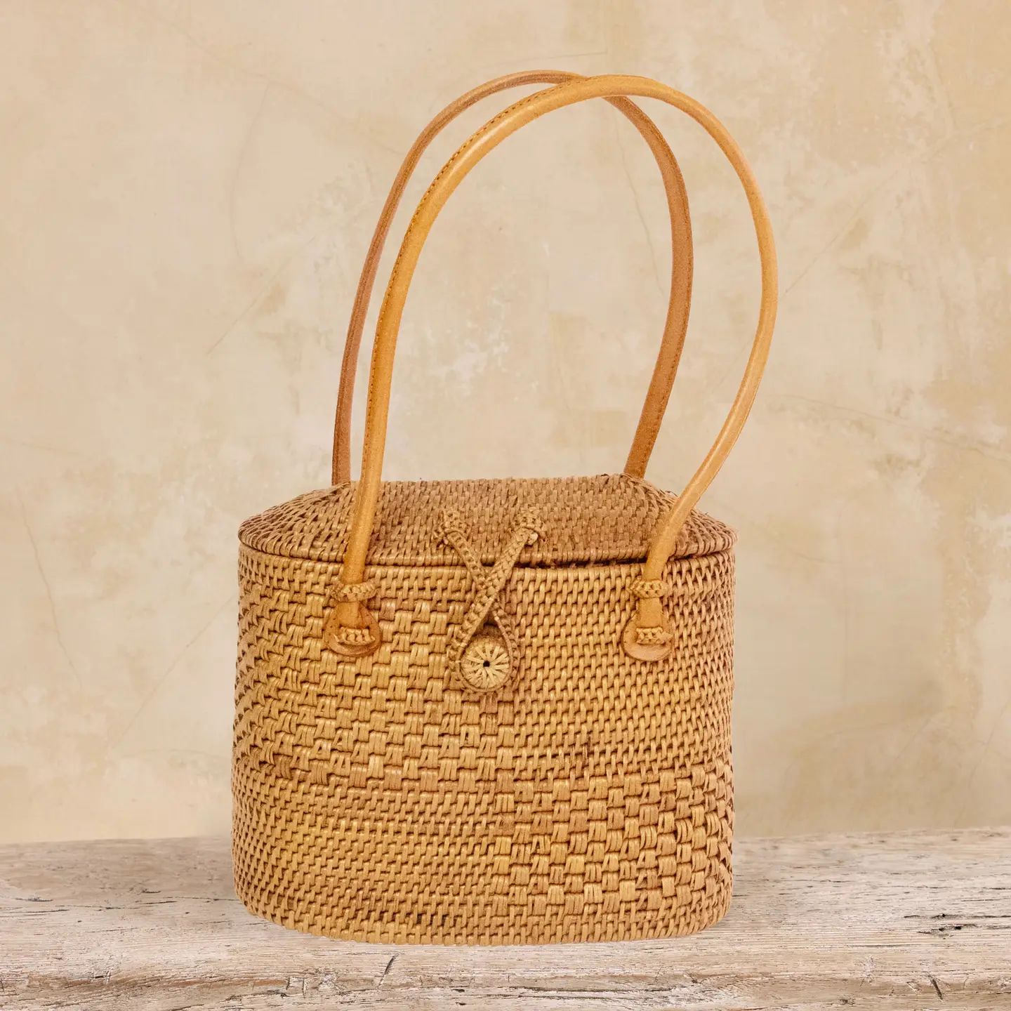 Ata Vine  Handbag Bag with Curved Top