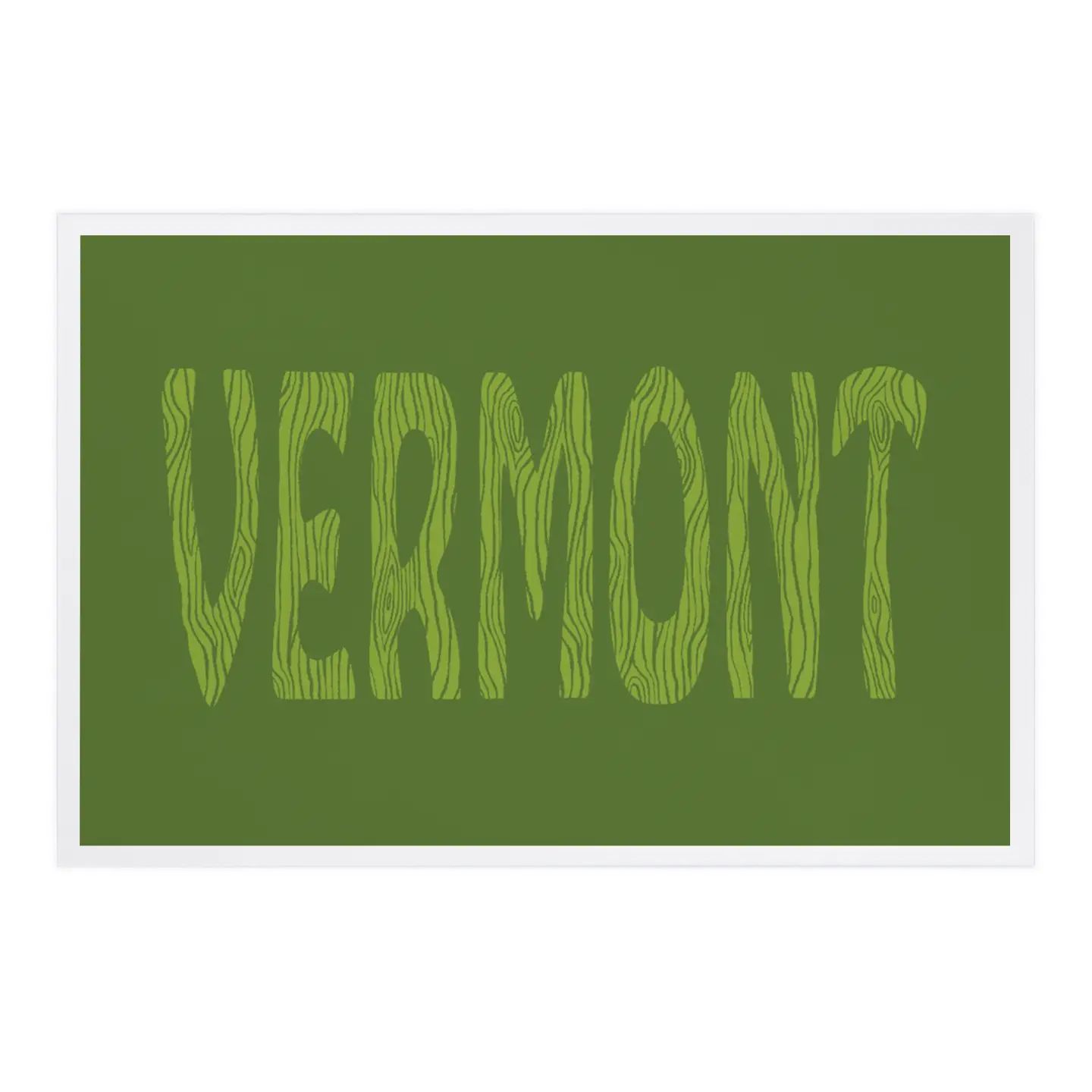 Vermont Postcard  Woodgrain Type