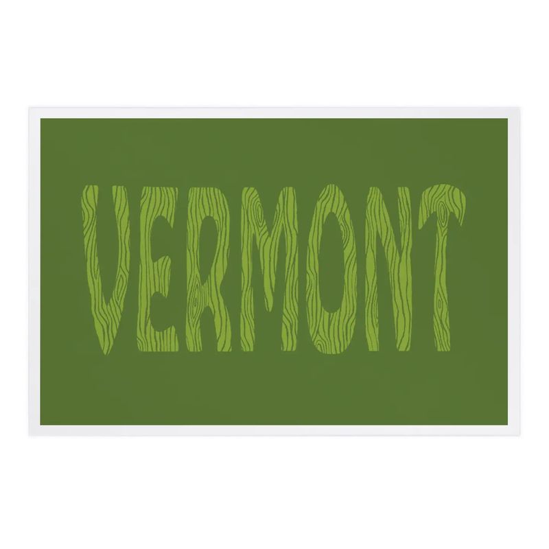 Vermont Postcard  Woodgrain Type