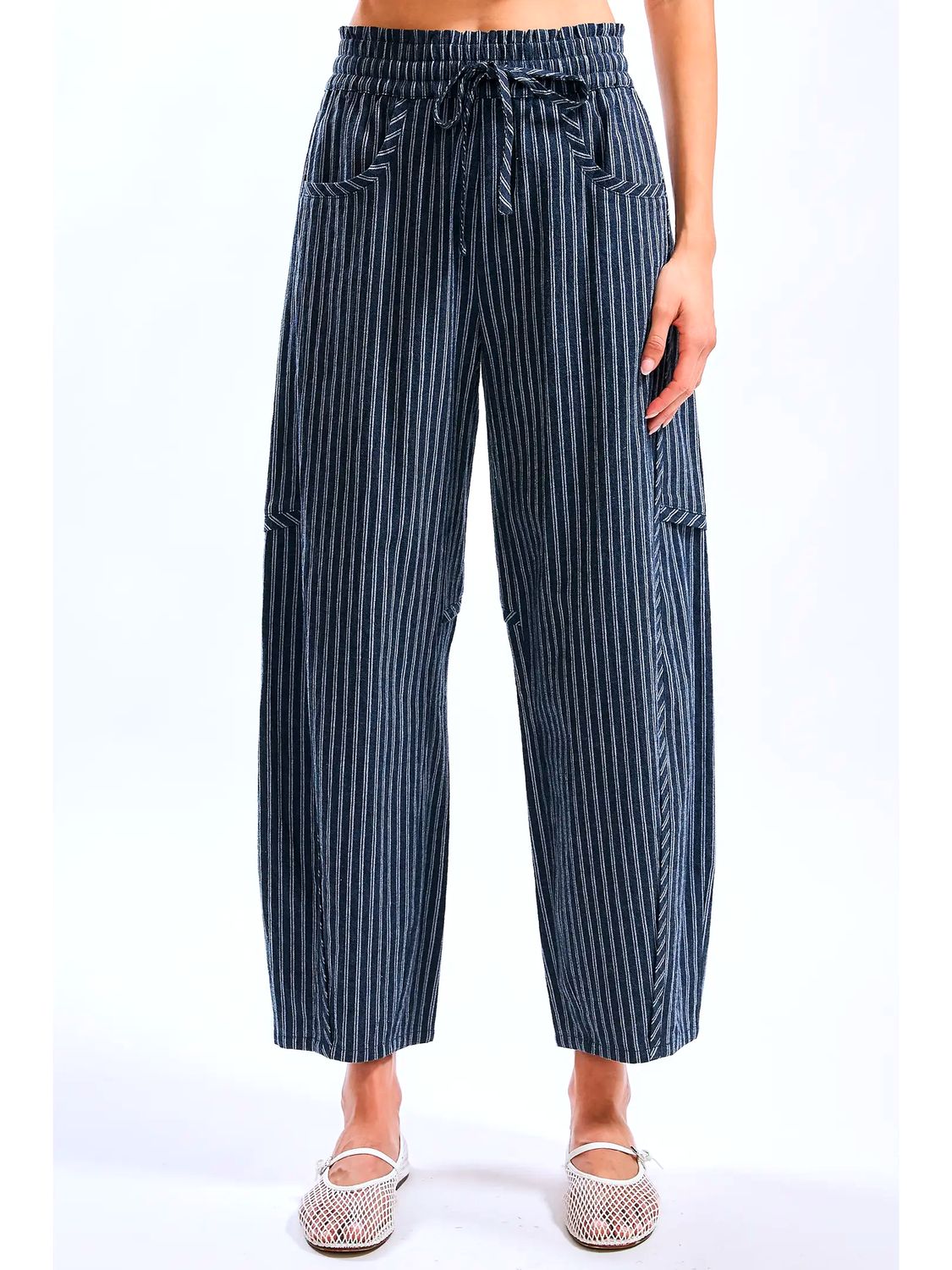 Pinstripe Drawstring Pants