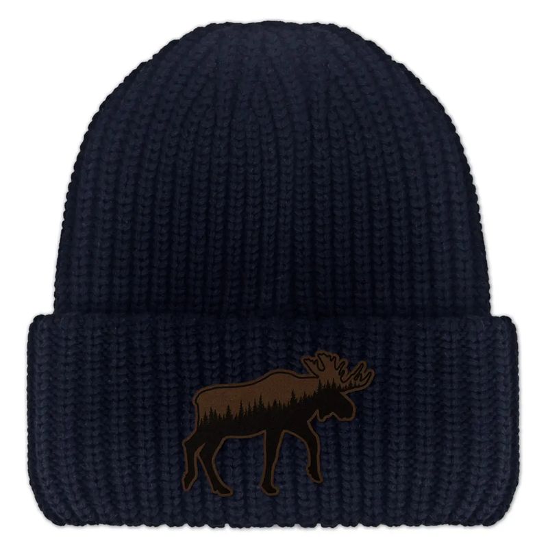 Moose Leather Patch Chunky Knit