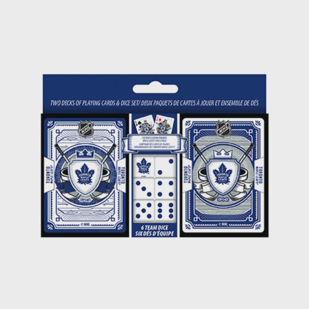 2pk Card & Dice Set Maple Leafs
