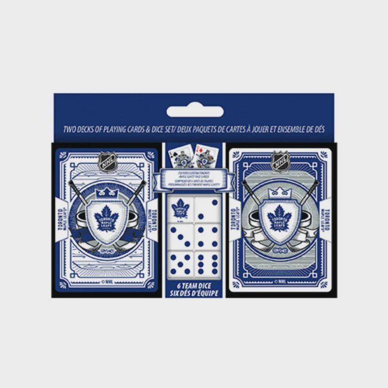 2pk Card & Dice Set Maple Leafs