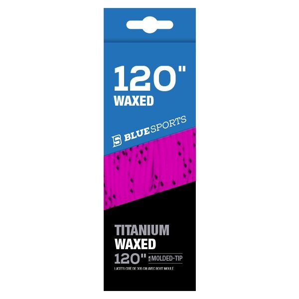 Blue Sports Laces Pink / Black Waxed 120"