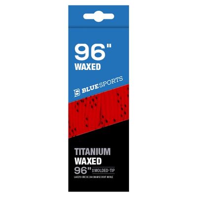 Blue Sports Laces Red Waxed 96"
