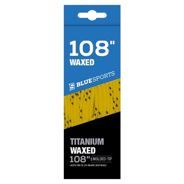 Blue Sports Laces Yellow / Black Waxed 108"