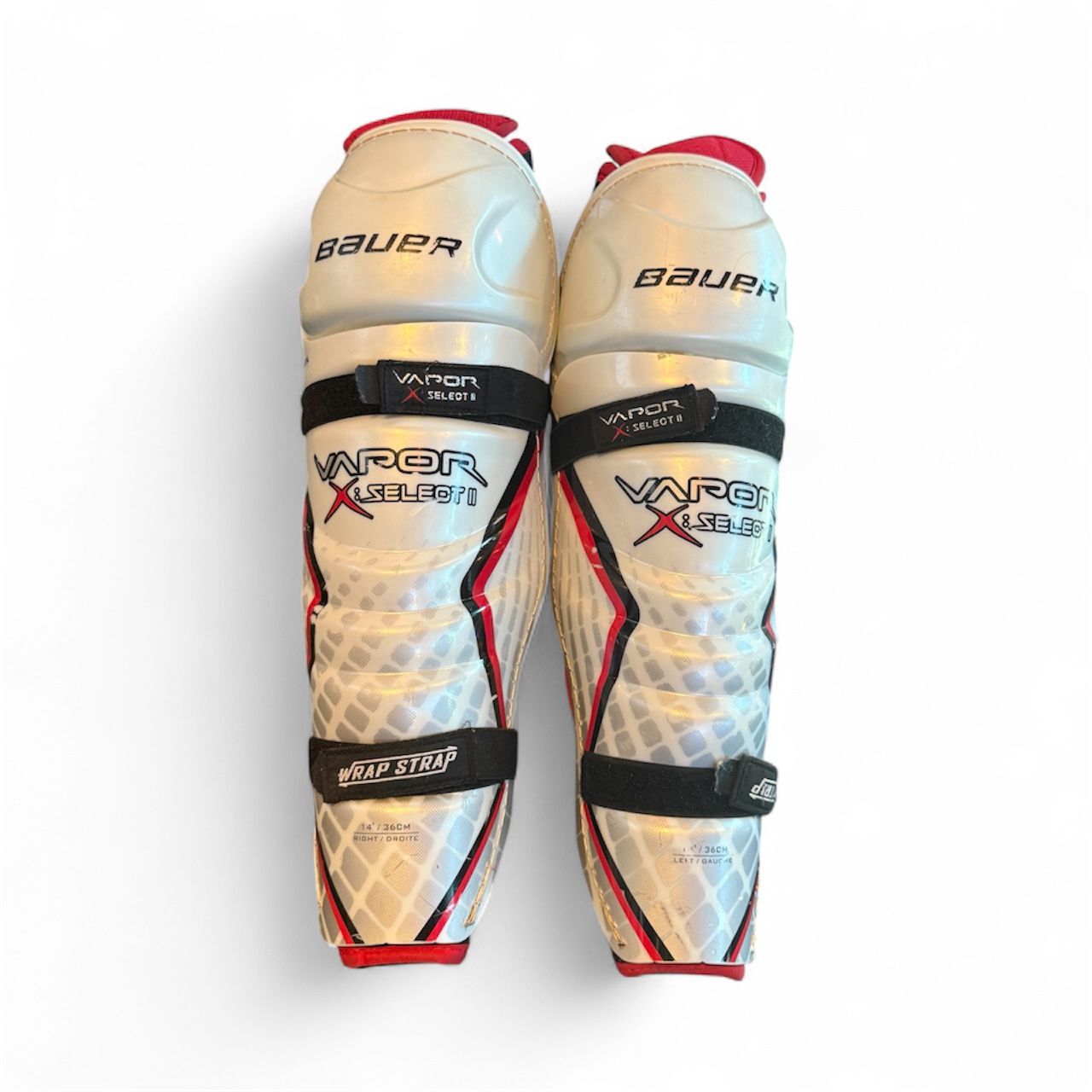 Used Bauer Vapor X Select Shin Pads 14 Used Bauer Vapor X Select Shin Pads 14".