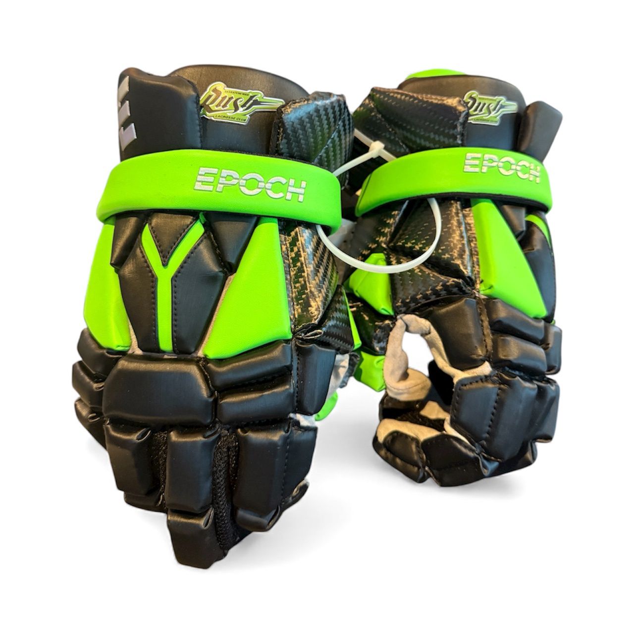Used Epoch Integra Used Epoch Integra " Team Saskatchewan Rush" Lacrosse Gloves Green/ Black -13"